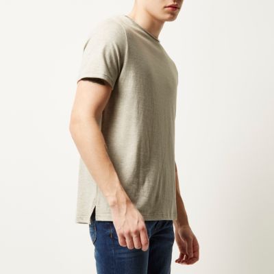 Grey marl plain short sleeve t-shirt